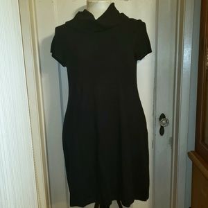 Dress Barn Black Ribbed Knit Cowl Neck Midi Dress 18/20